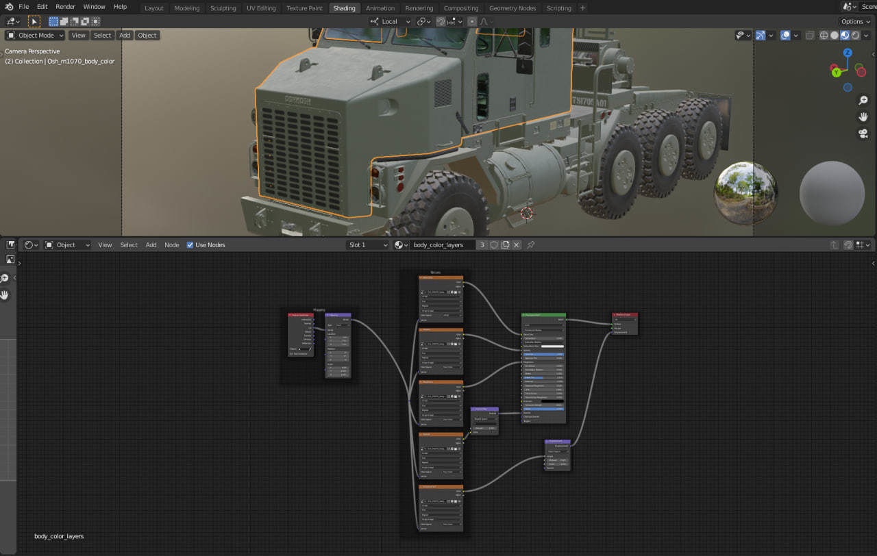 Military truck Oshkosh M1070 HET 8x8 Low-poly 3D model_55