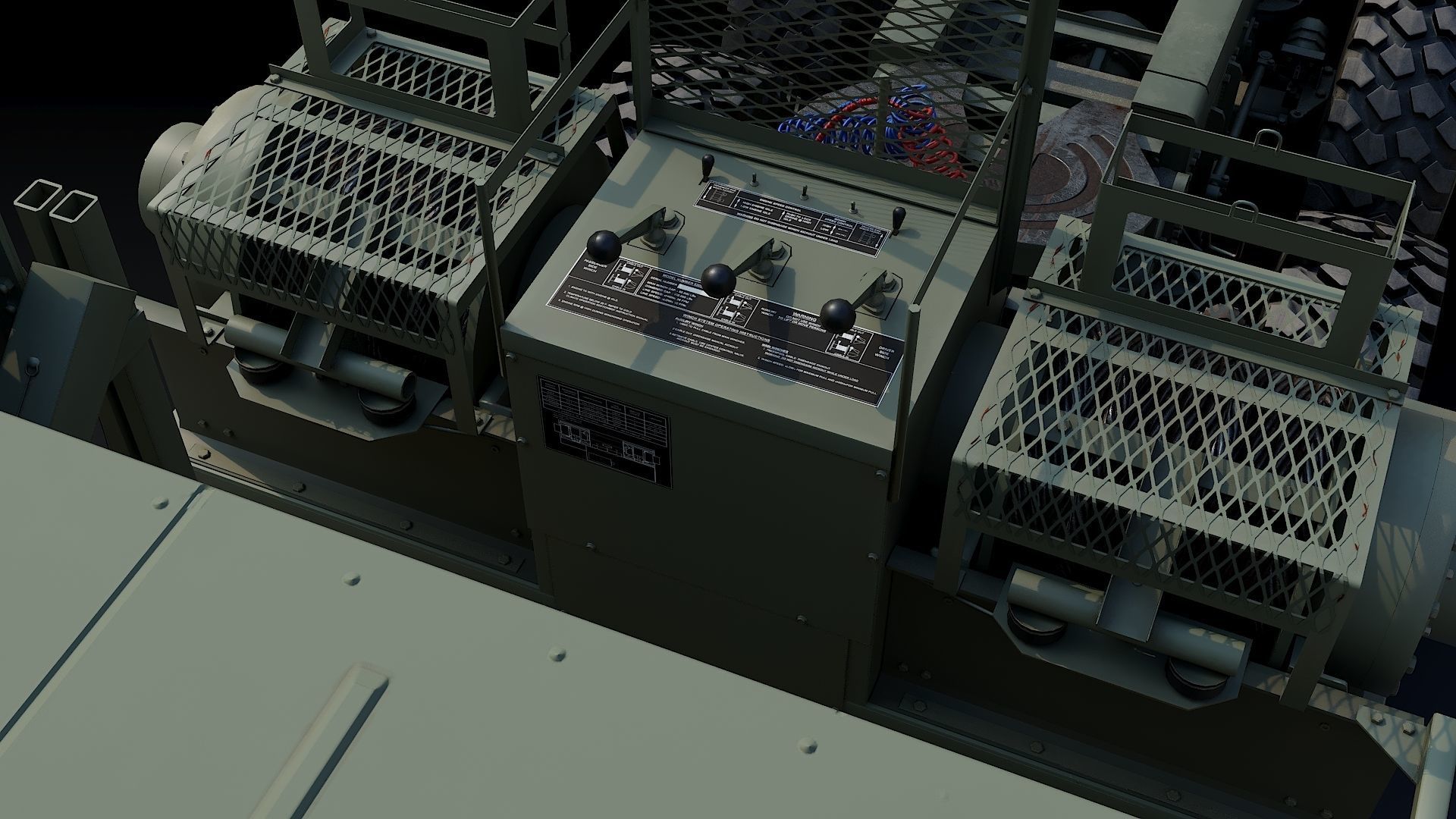 Military truck Oshkosh M1070 HET 8x8 Low-poly 3D model_27