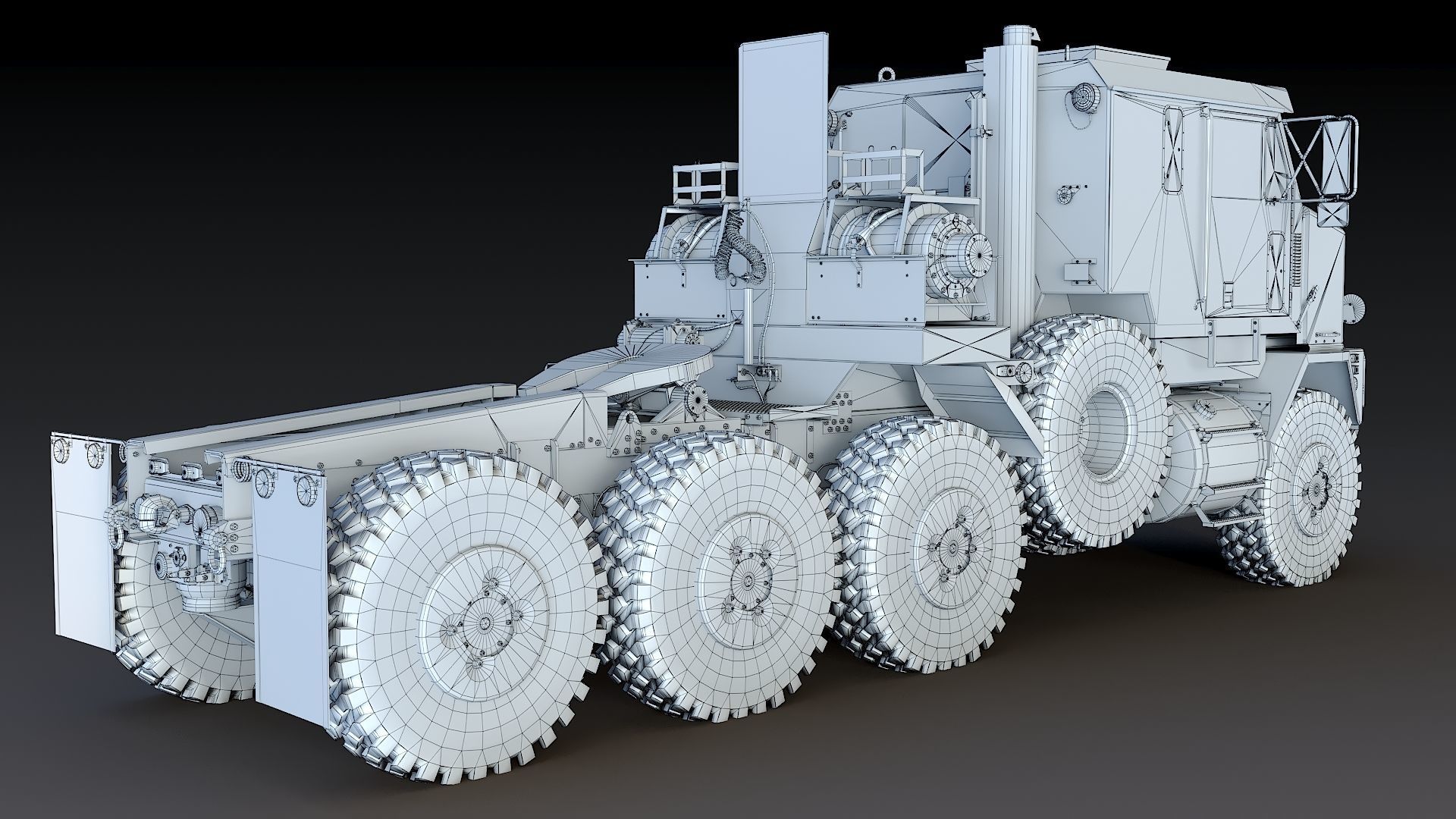 Military truck Oshkosh M1070 HET 8x8 Low-poly 3D model_41