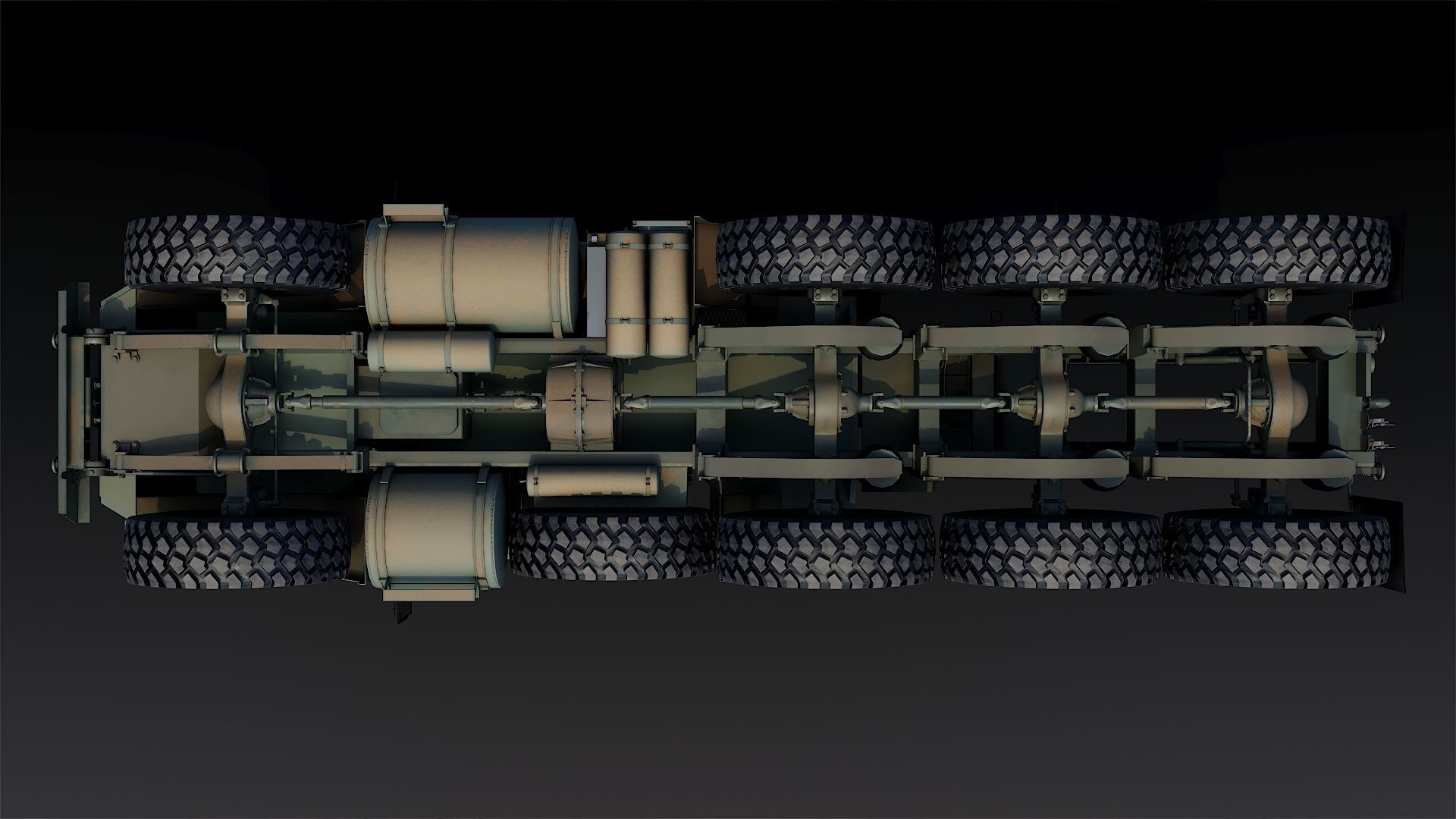 Military truck Oshkosh M1070 HET 8x8 Low-poly 3D model_11
