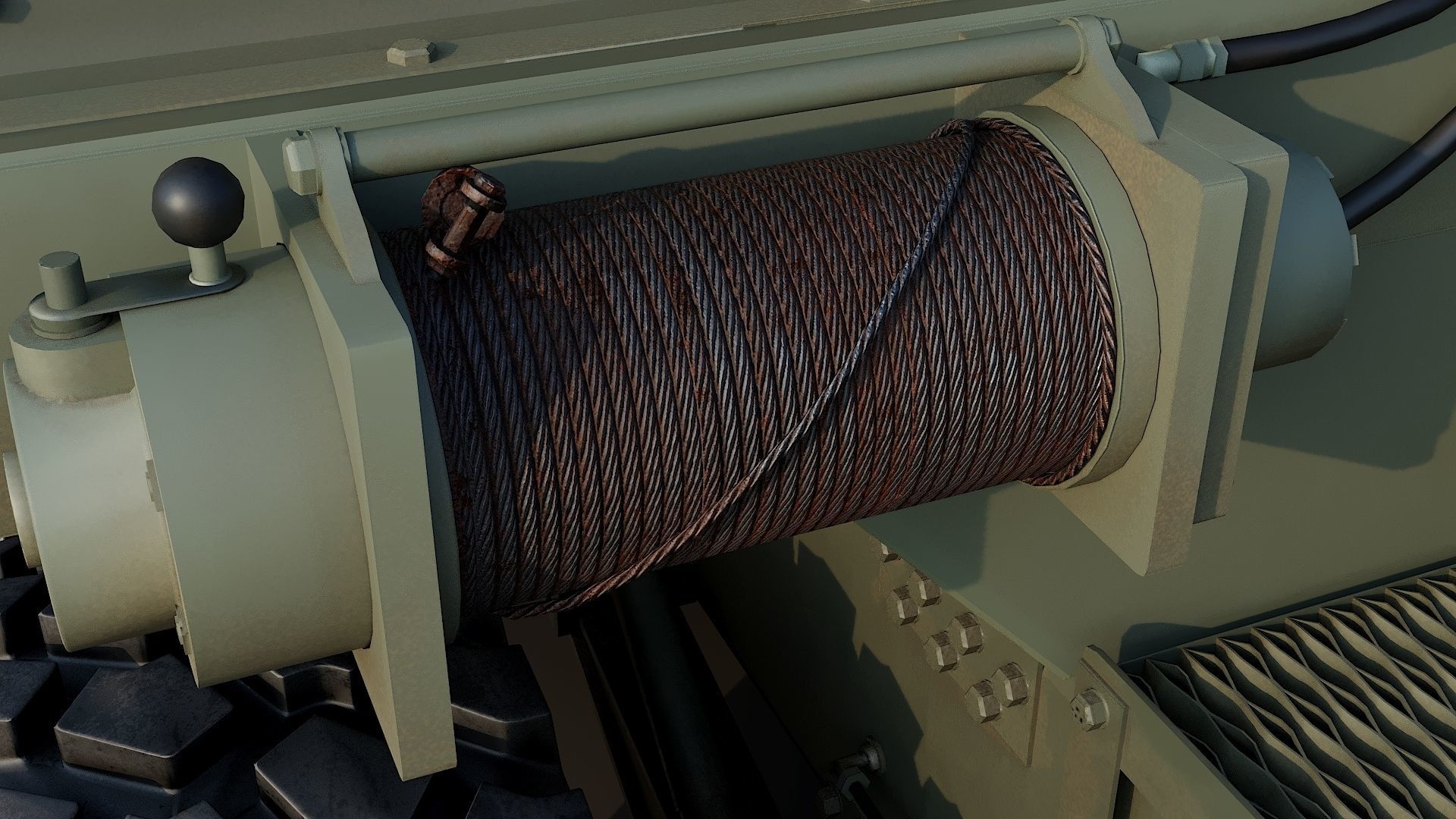 Military truck Oshkosh M1070 HET 8x8 Low-poly 3D model_29