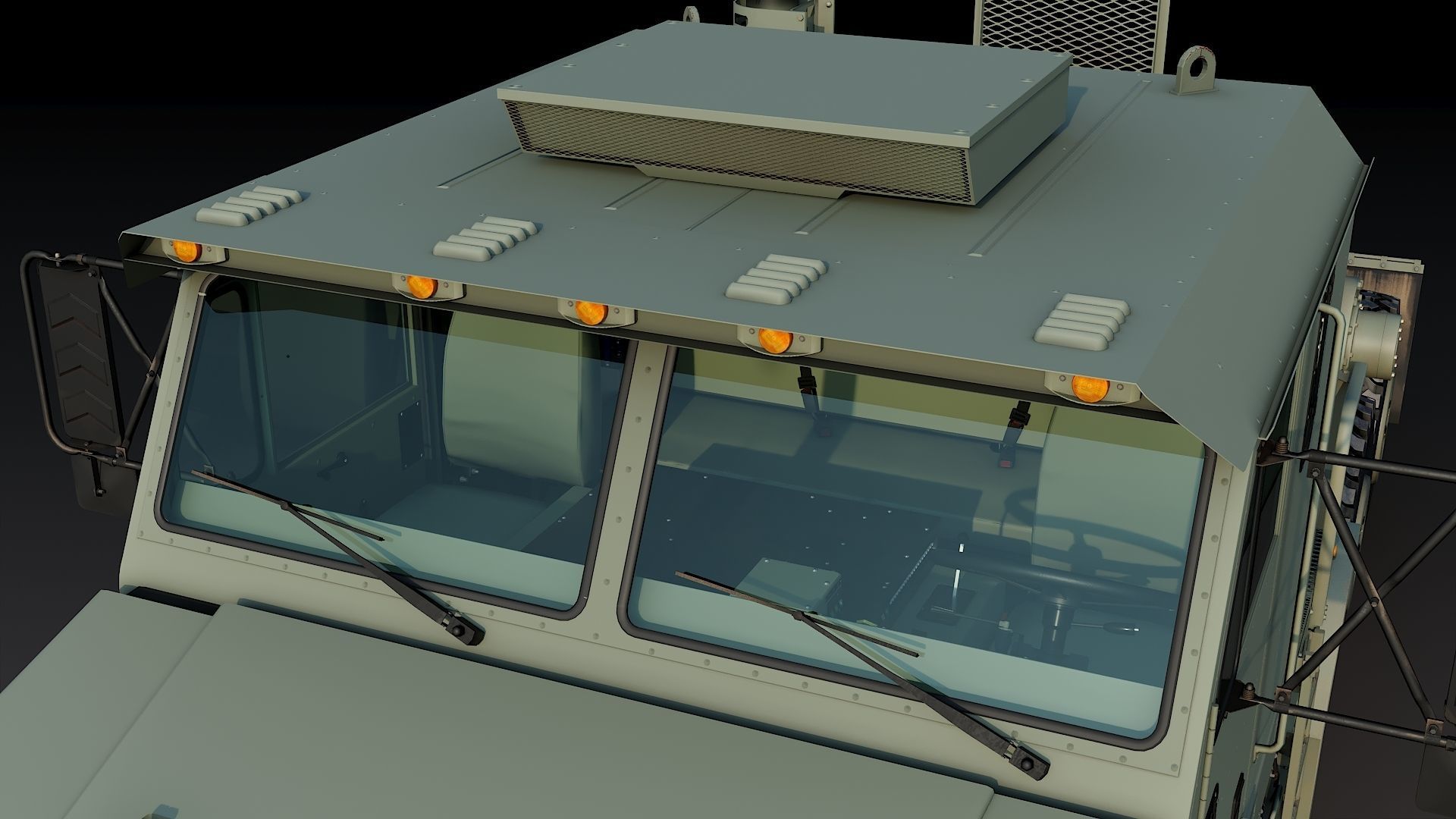 Military truck Oshkosh M1070 HET 8x8 Low-poly 3D model_20