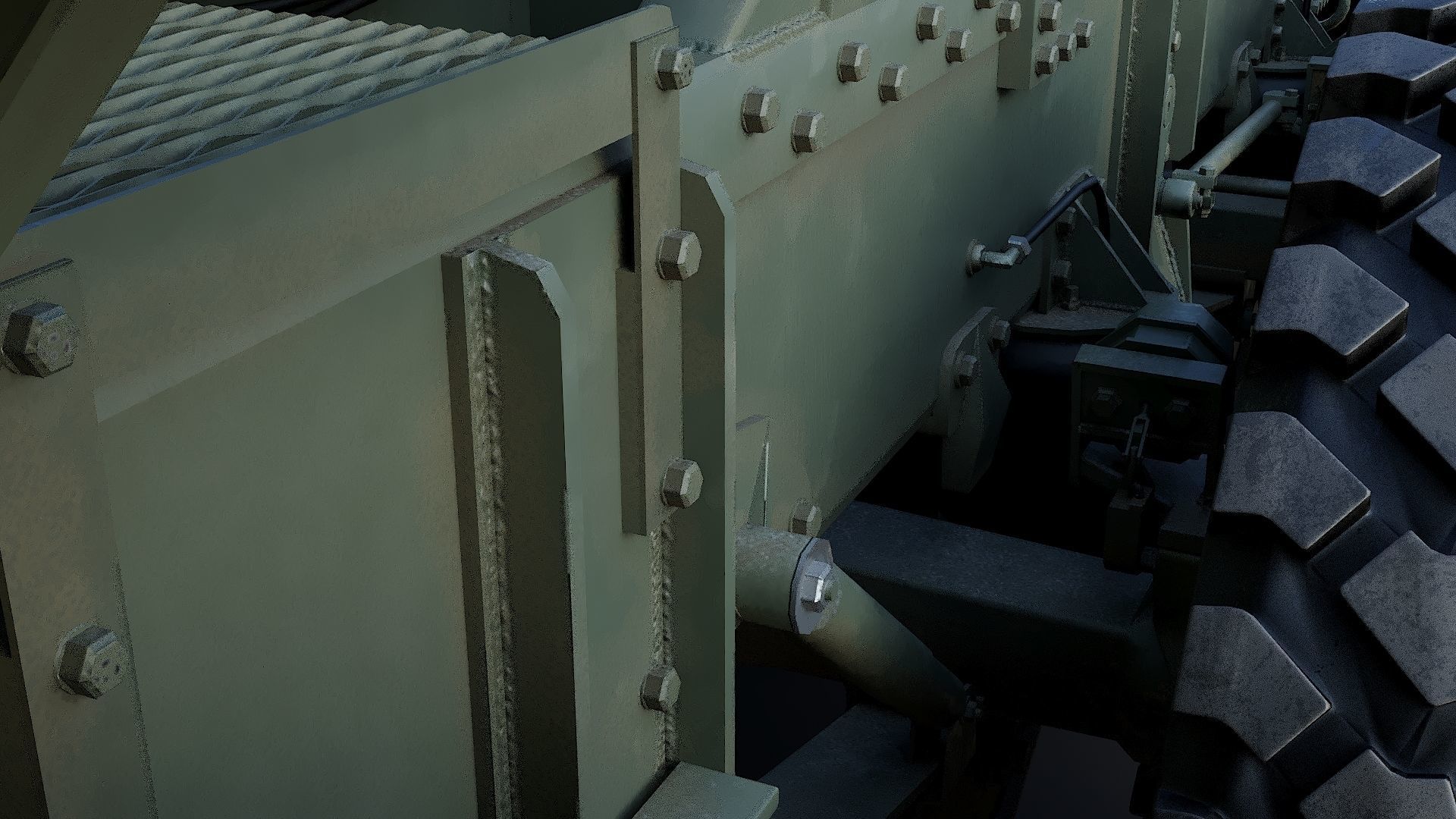 Military truck Oshkosh M1070 HET 8x8 Low-poly 3D model_34