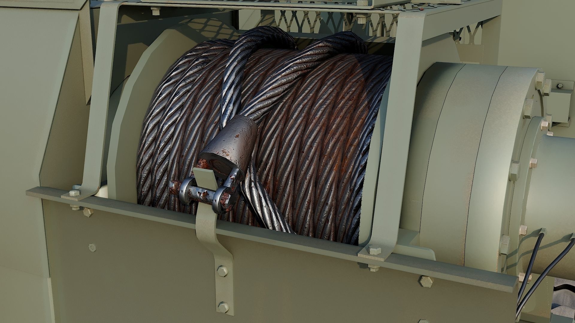 Military truck Oshkosh M1070 HET 8x8 Low-poly 3D model_28