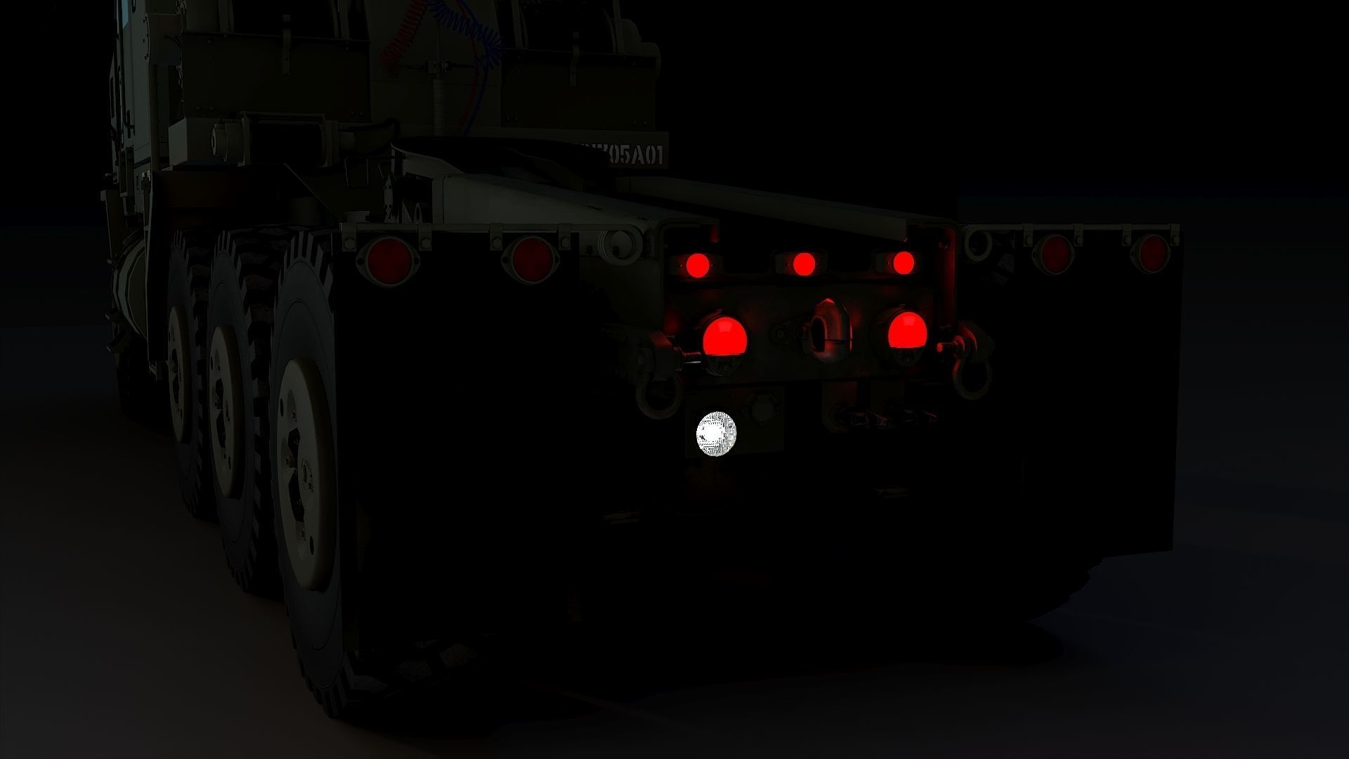 Military truck Oshkosh M1070 HET 8x8 Low-poly 3D model_38