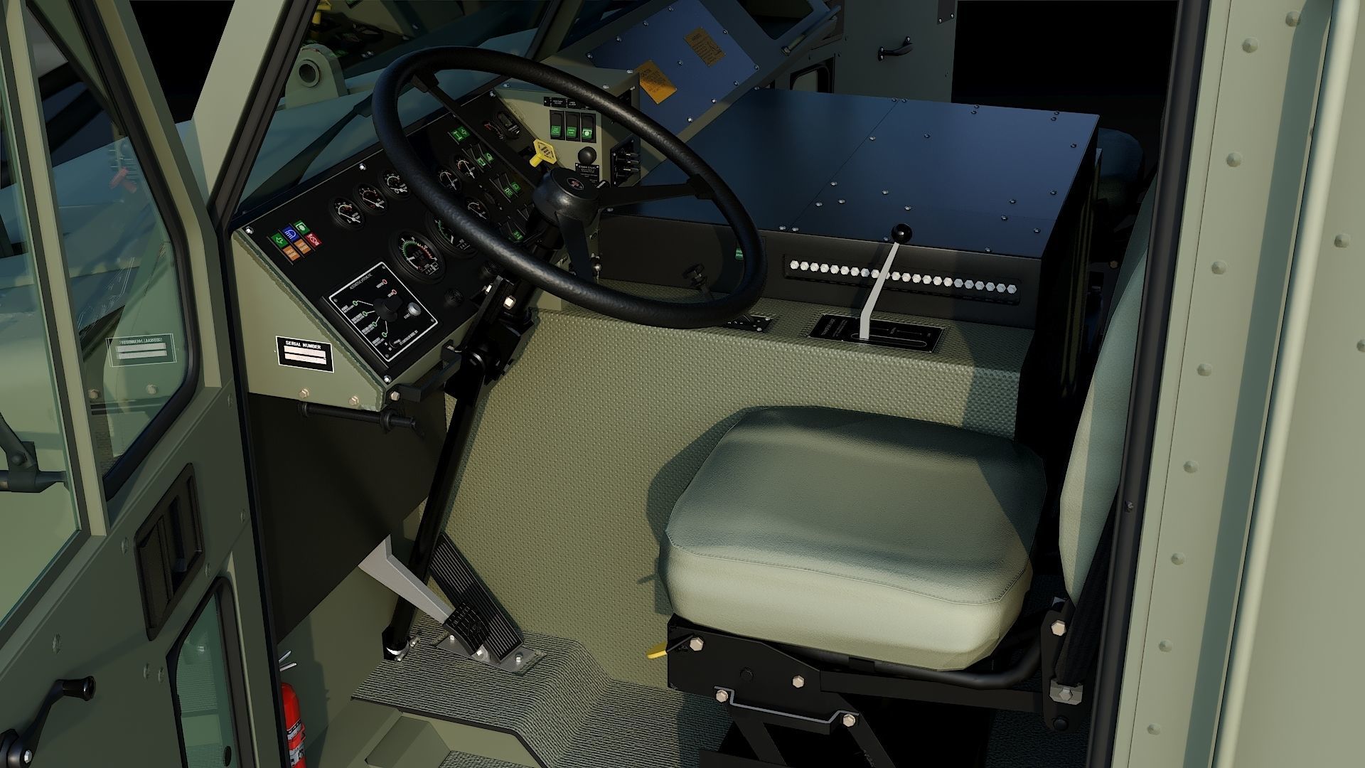 Military truck Oshkosh M1070 HET 8x8 Low-poly 3D model_12