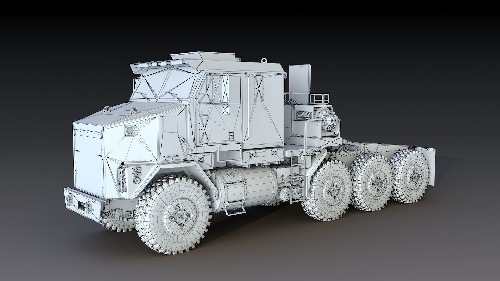 Military truck Oshkosh M1070 HET 8x8 Low-poly 3D model_40