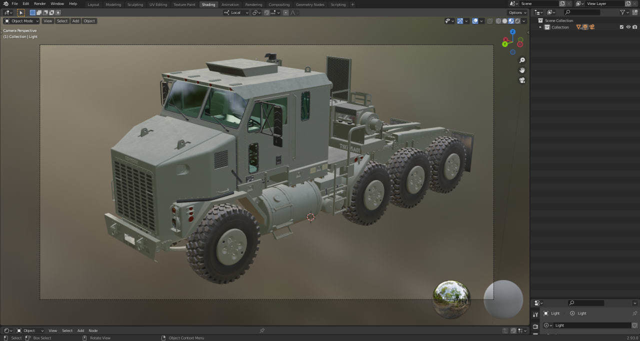 Military truck Oshkosh M1070 HET 8x8 Low-poly 3D model_54