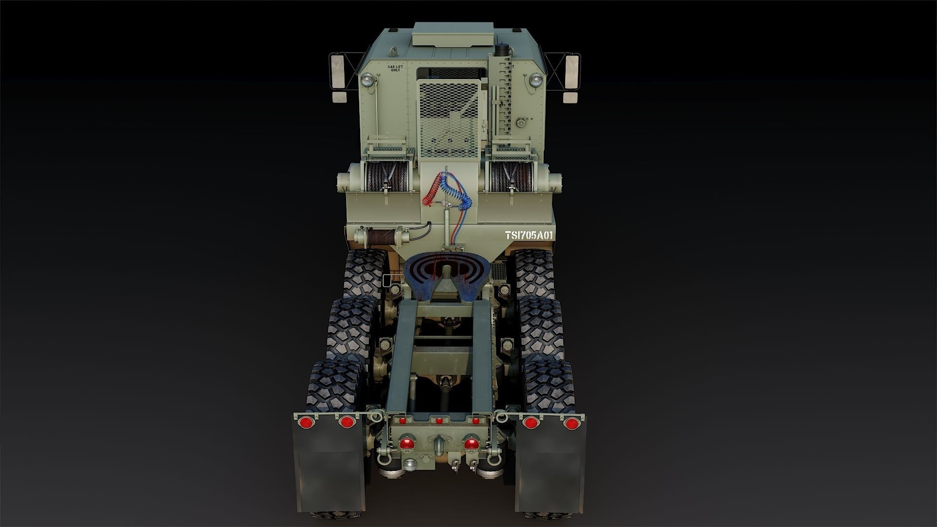 Military truck Oshkosh M1070 HET 8x8 Low-poly 3D model_32