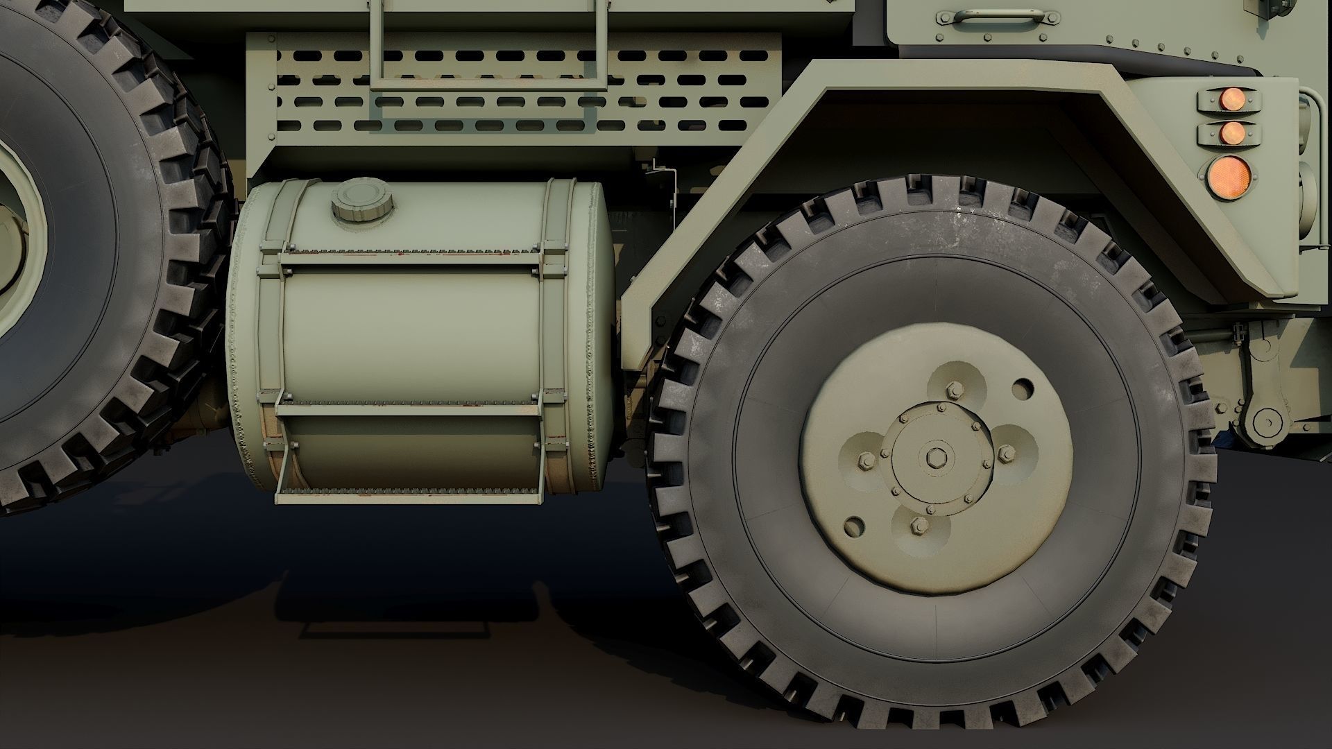Military truck Oshkosh M1070 HET 8x8 Low-poly 3D model_25