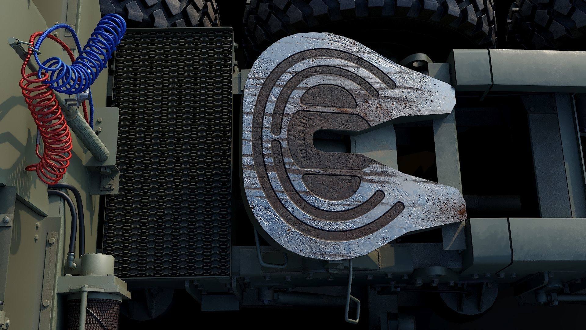 Military truck Oshkosh M1070 HET 8x8 Low-poly 3D model_31