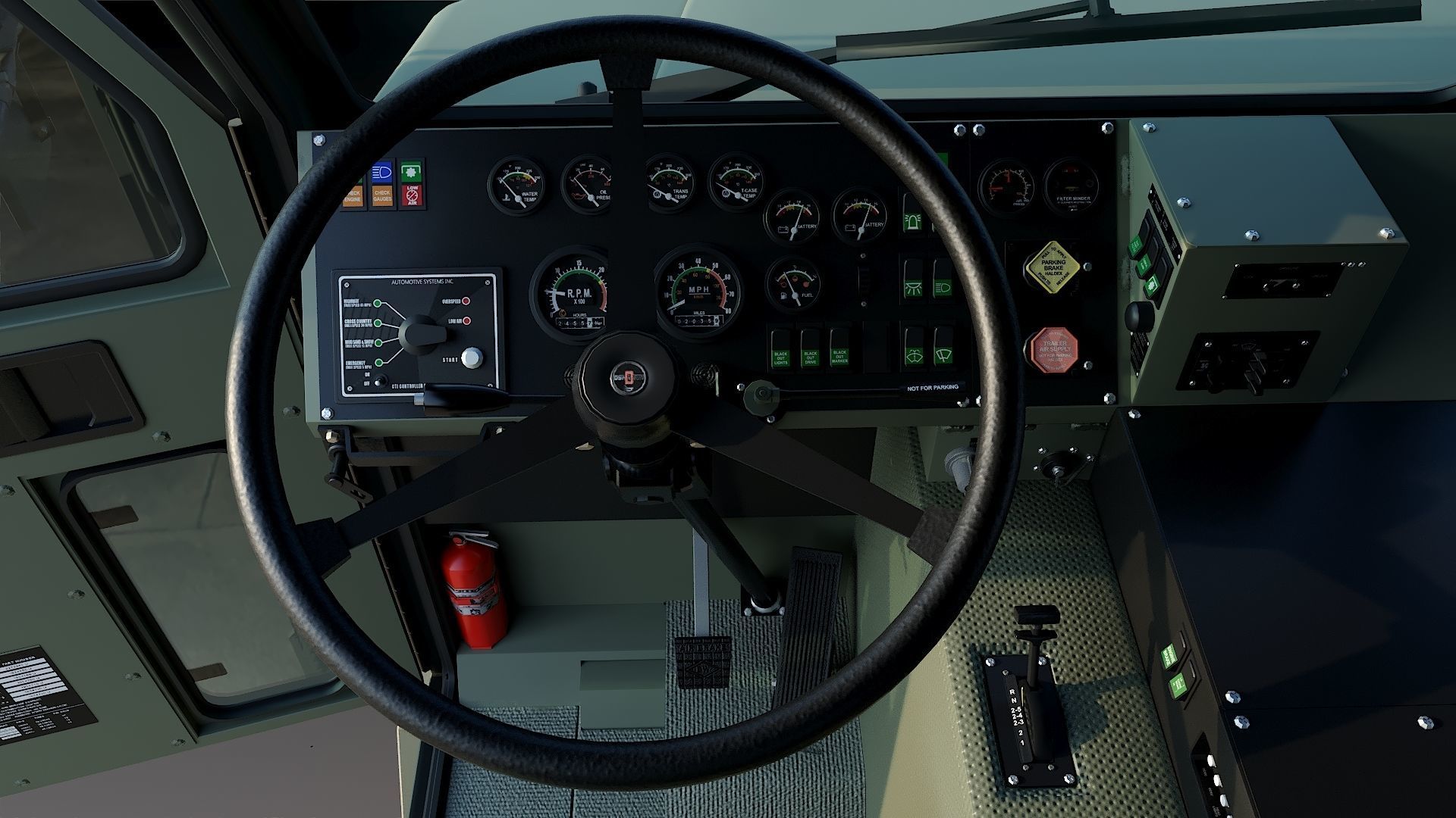 Military truck Oshkosh M1070 HET 8x8 Low-poly 3D model_13