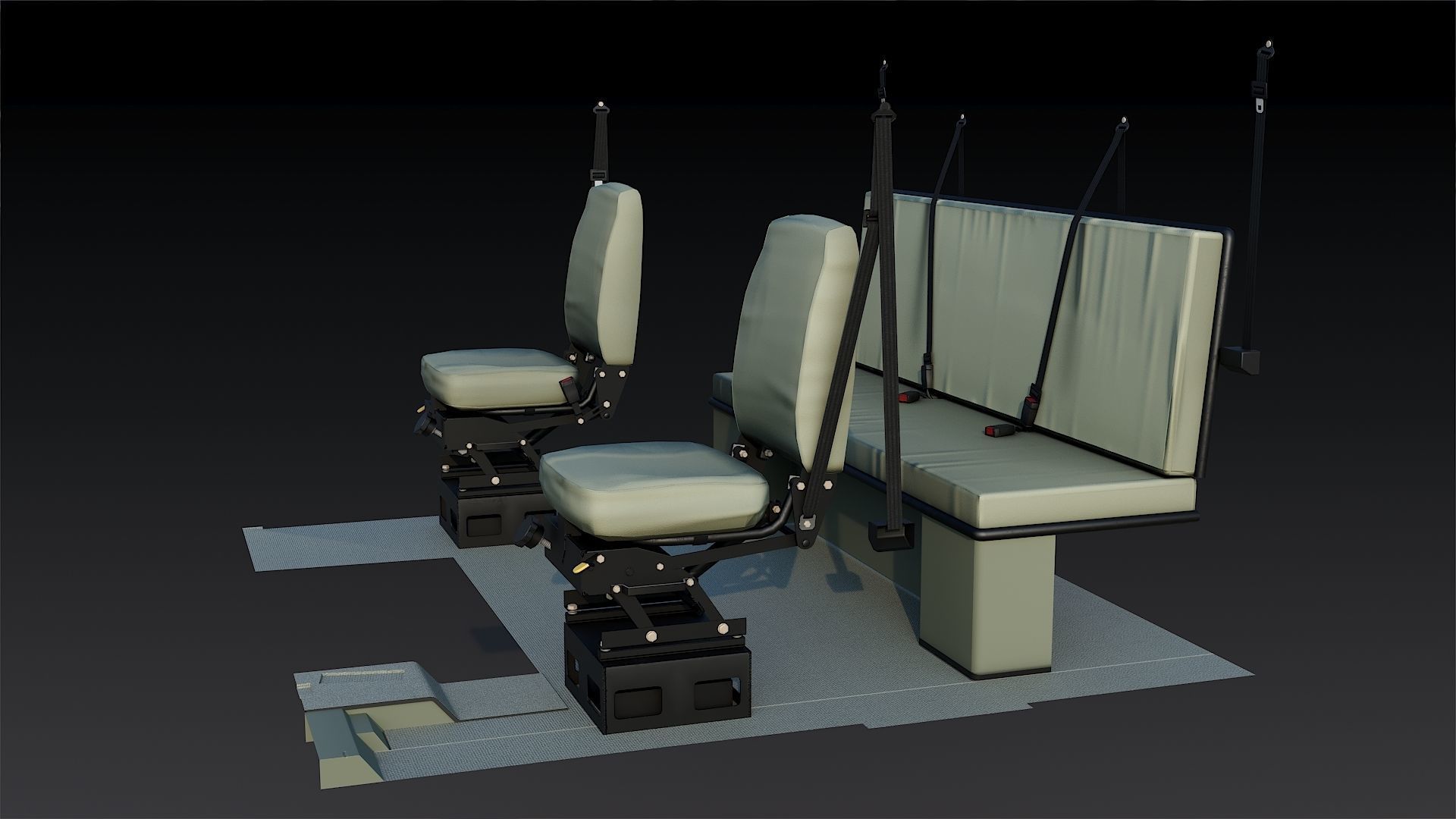 Military truck Oshkosh M1070 HET 8x8 Low-poly 3D model_18