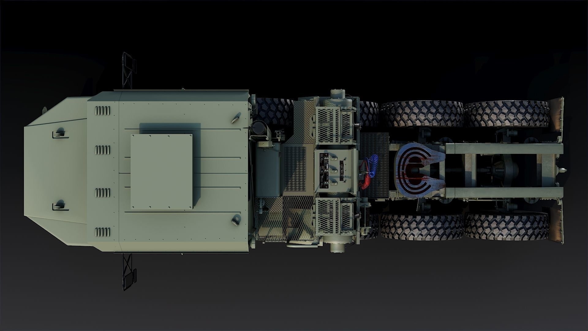 Military truck Oshkosh M1070 HET 8x8 Low-poly 3D model_10