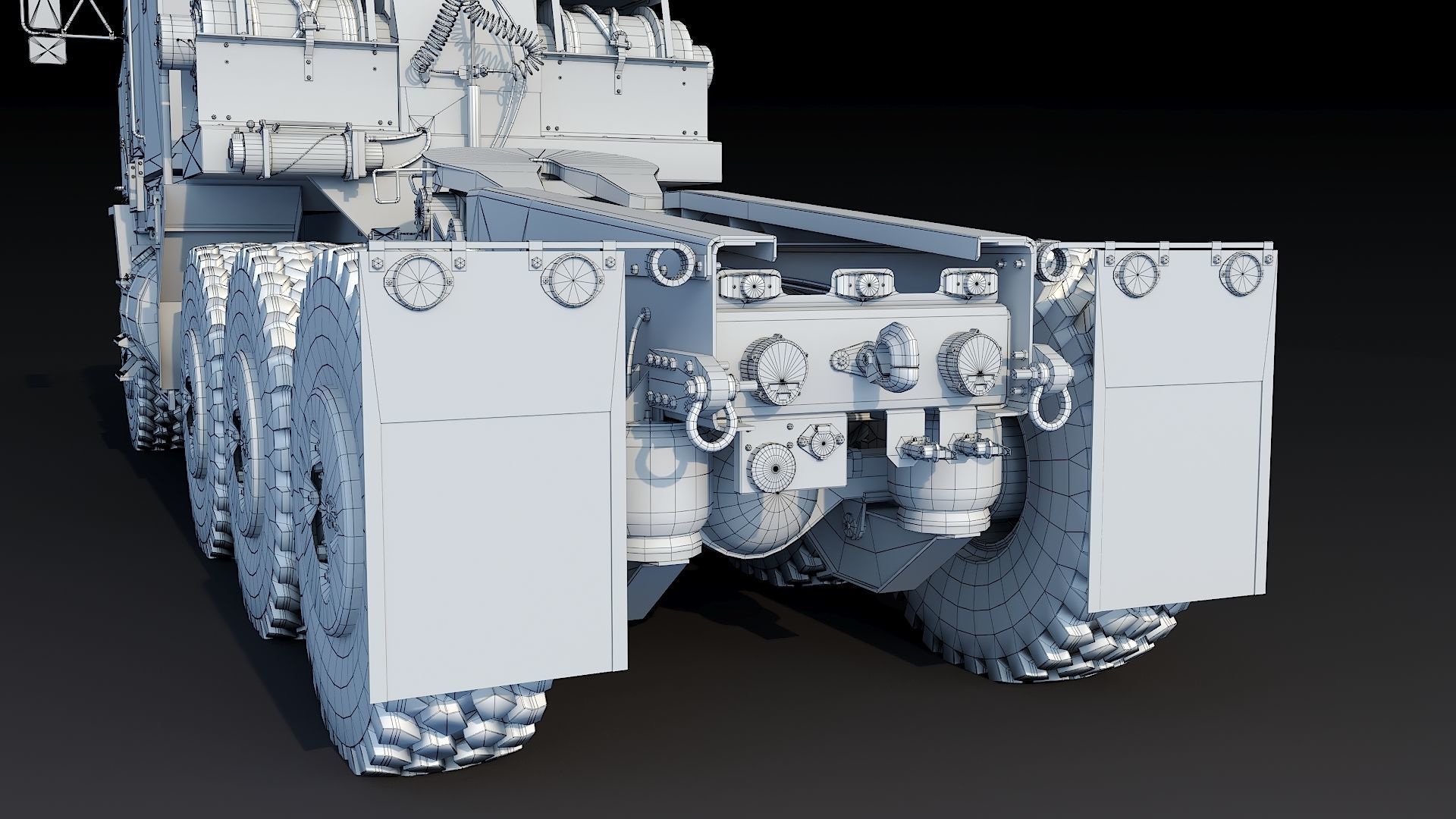 Military truck Oshkosh M1070 HET 8x8 Low-poly 3D model_45