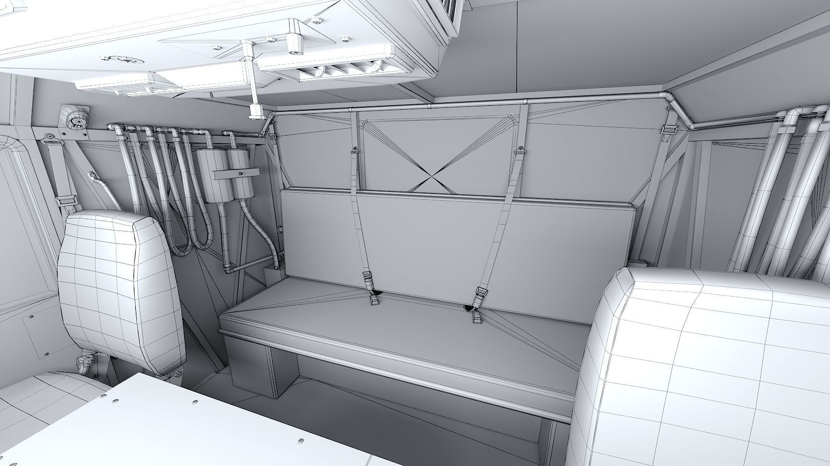 Military truck Oshkosh M1070 HET 8x8 Low-poly 3D model_48