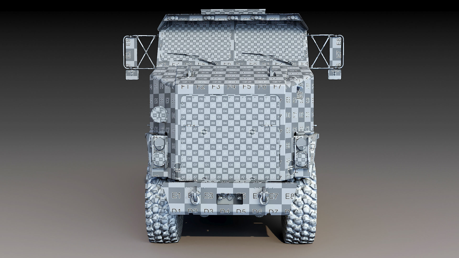 Military truck Oshkosh M1070 HET 8x8 Low-poly 3D model_50