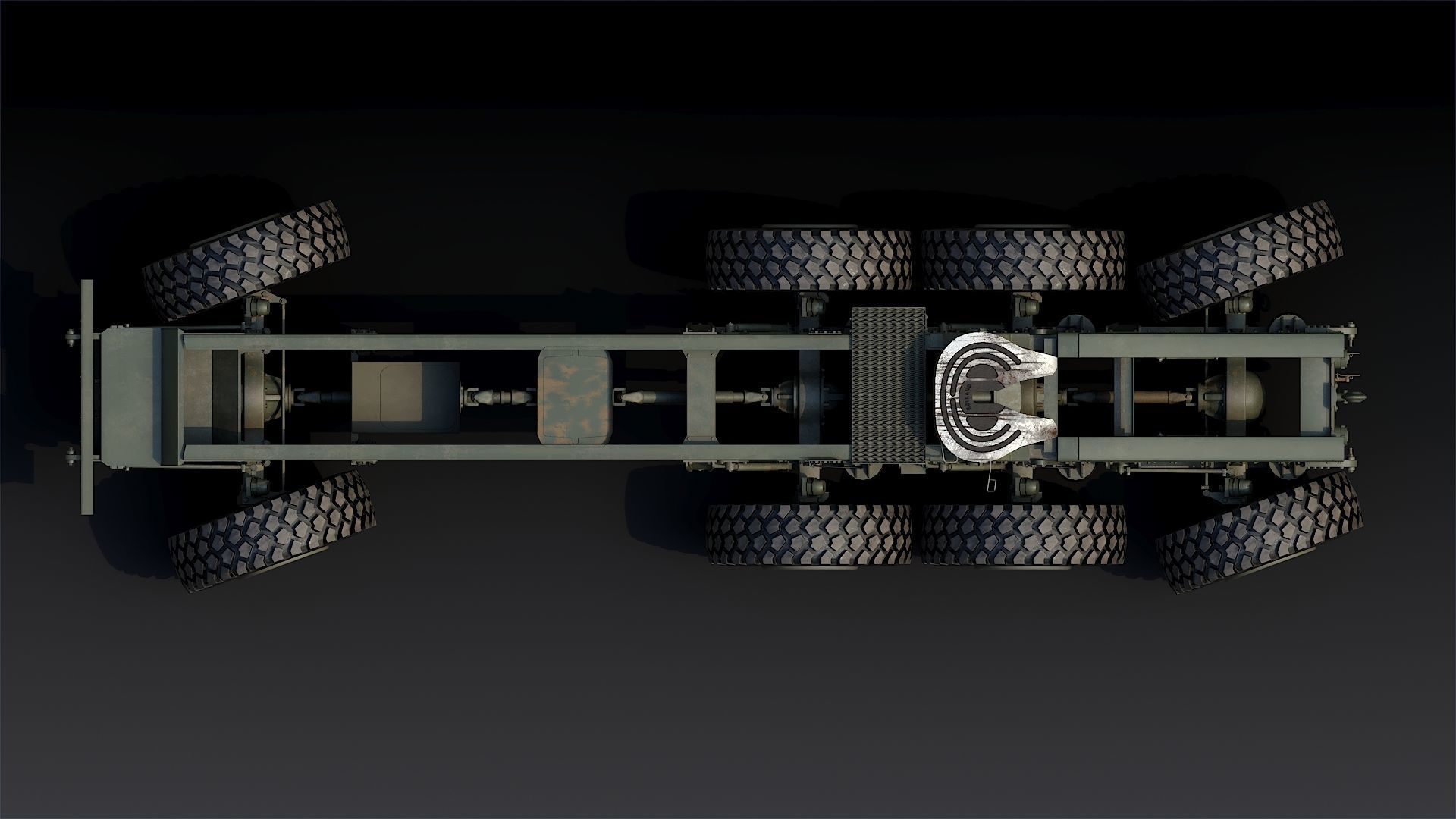 Military truck Oshkosh M1070 HET 8x8 Low-poly 3D model_33