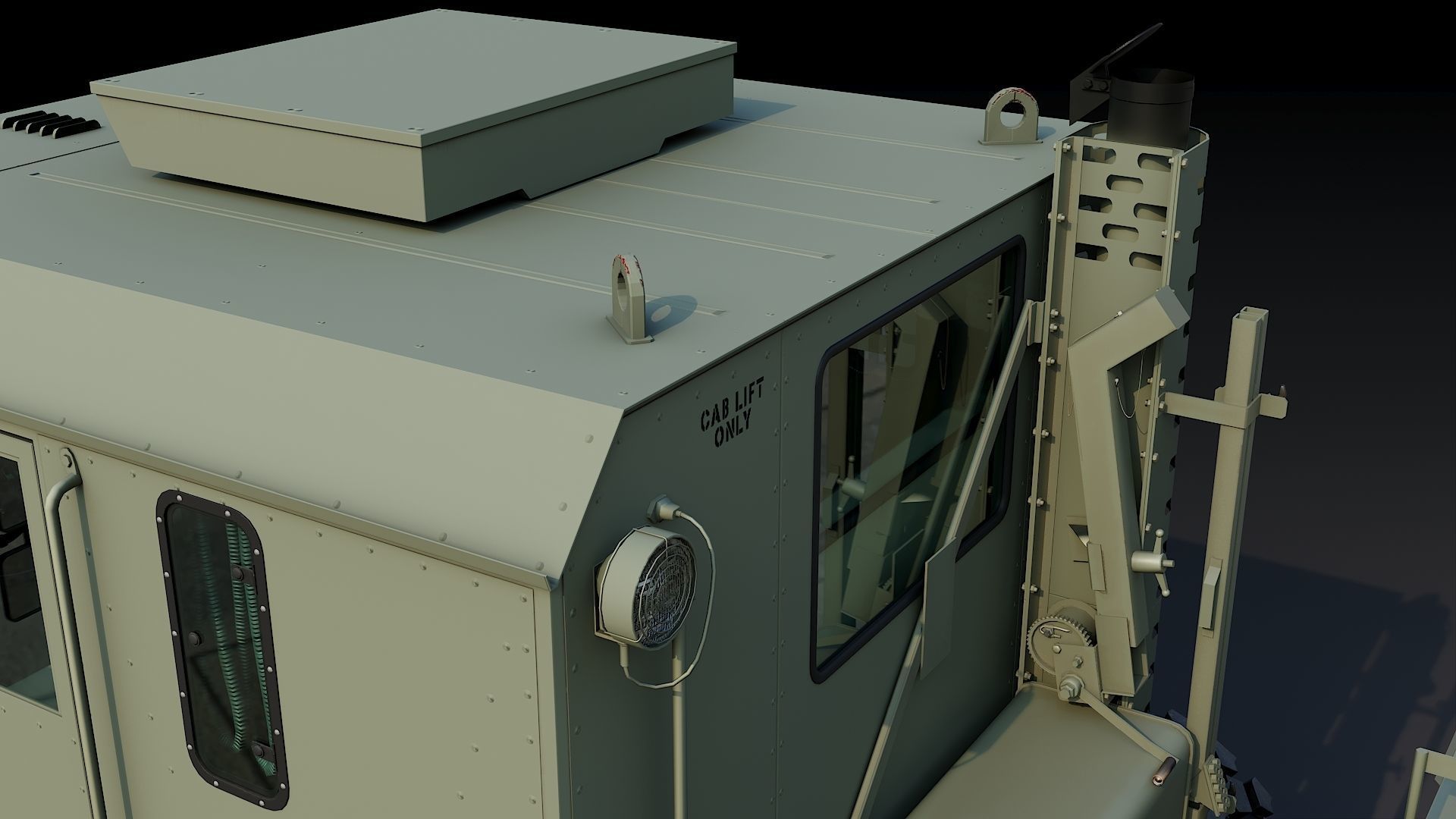 Military truck Oshkosh M1070 HET 8x8 Low-poly 3D model_21