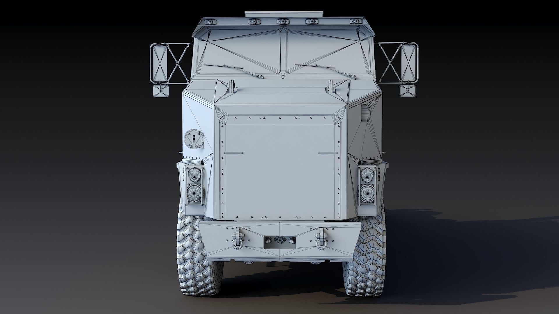 Military truck Oshkosh M1070 HET 8x8 Low-poly 3D model_43