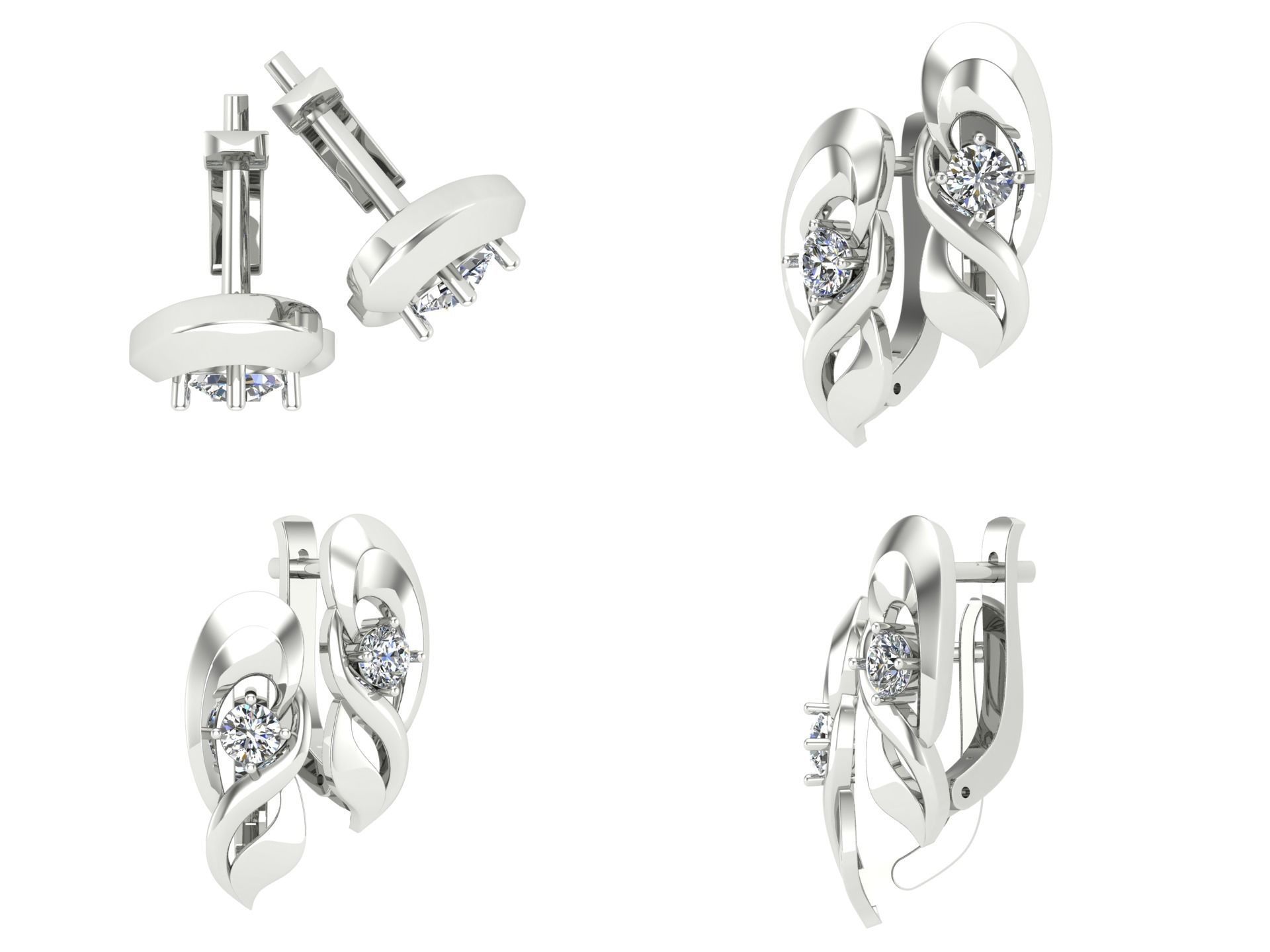 Earrings kt3 3D print model_4