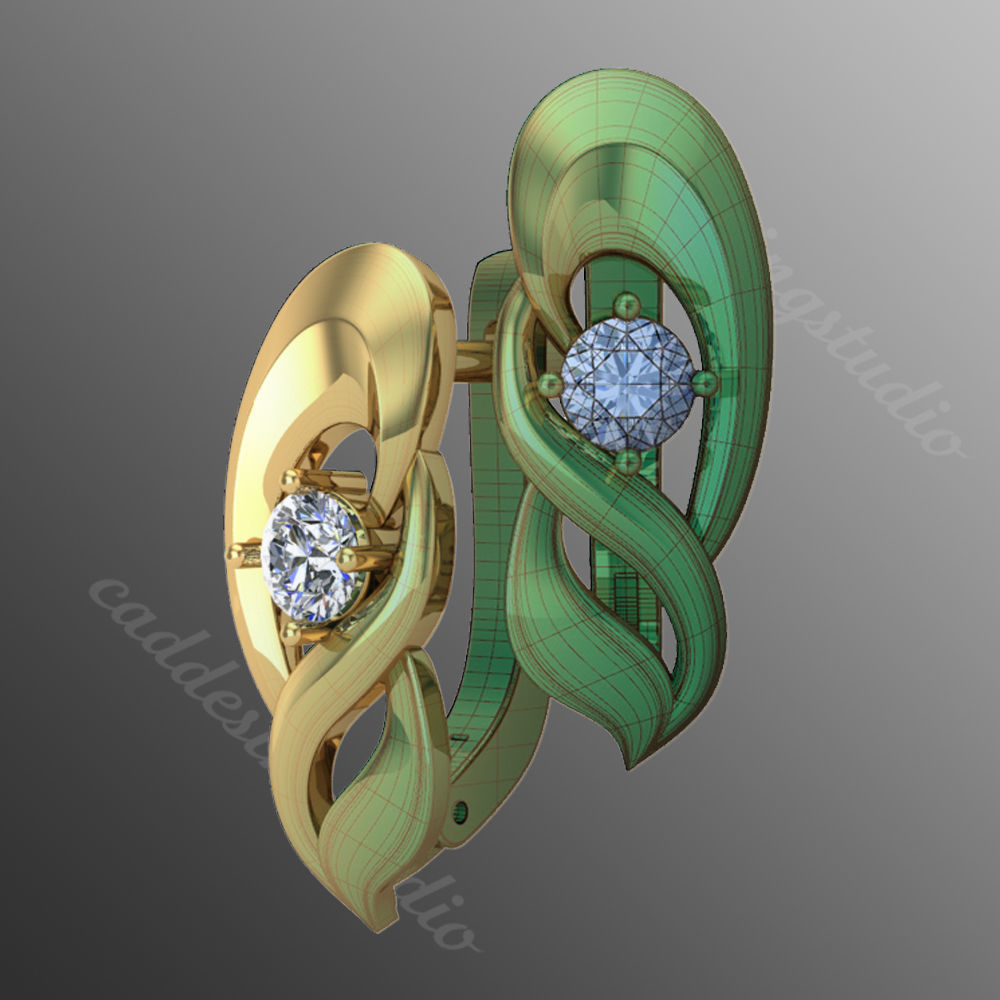 Earrings kt3 3D print model_1