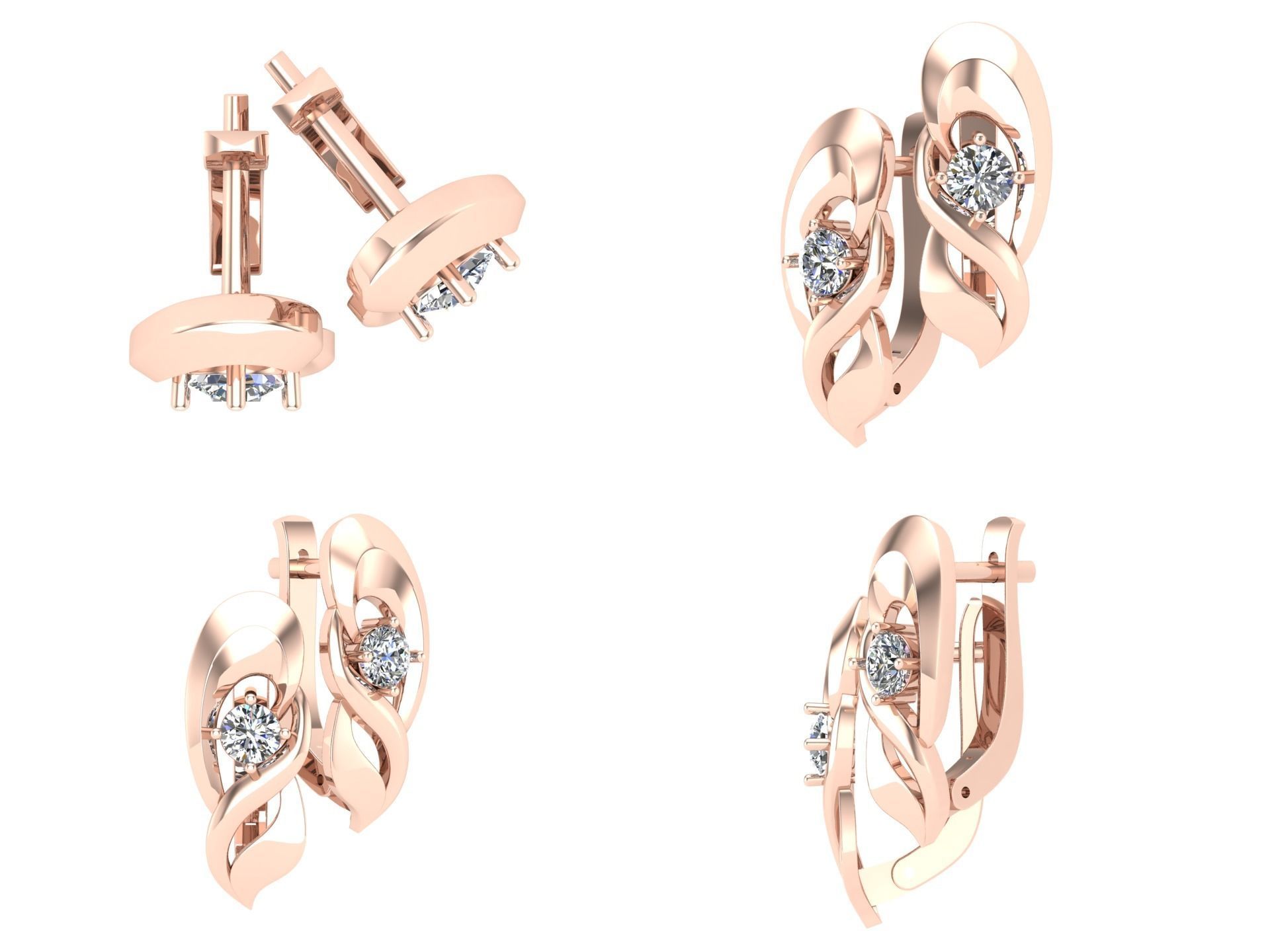 Earrings kt3 3D print model_5