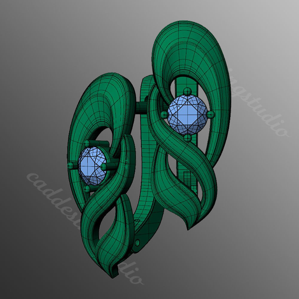 Earrings kt3 3D print model_2