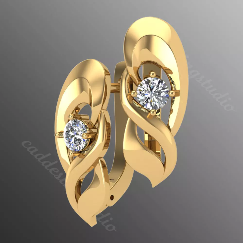 Earrings kt3 3D print model_0