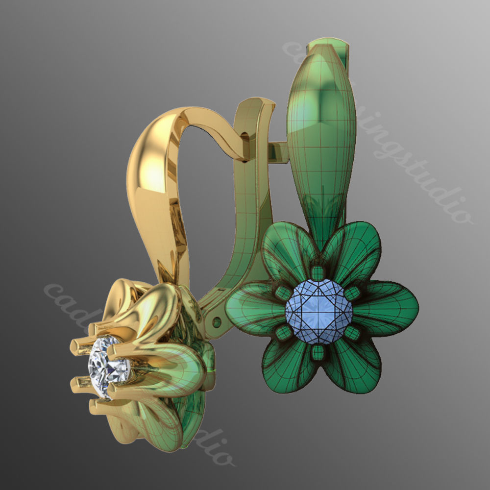 Earrings kt5 3D print model_1