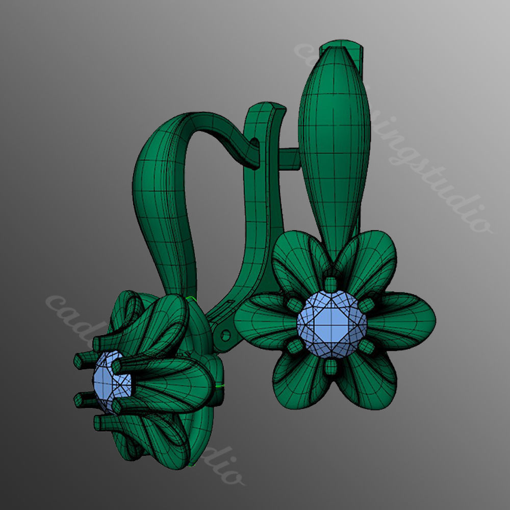 Earrings kt5 3D print model_2