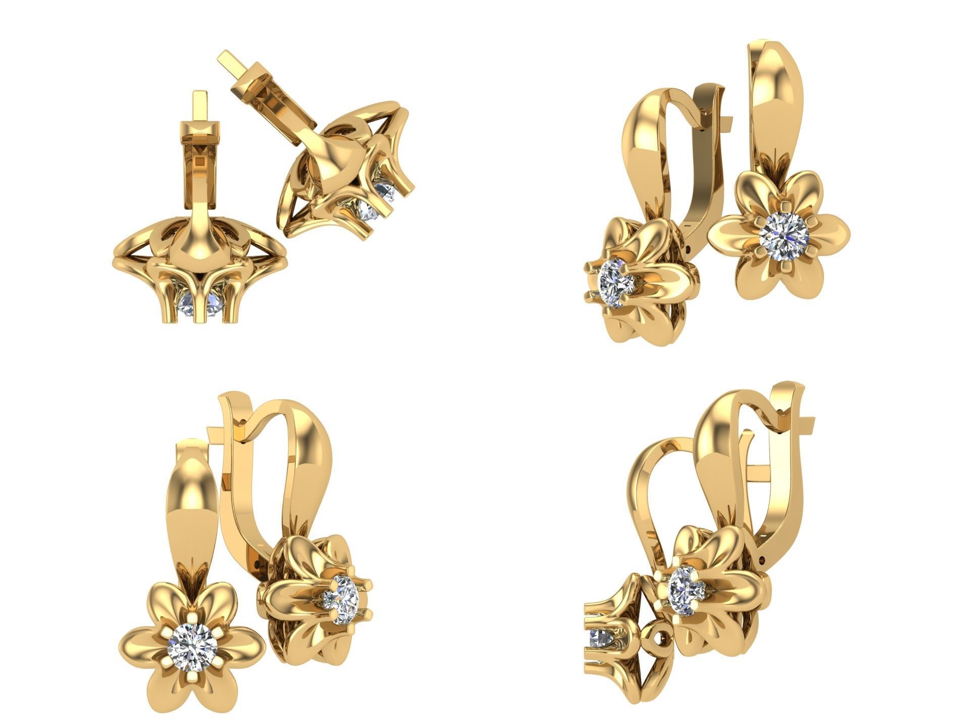 Earrings kt5 3D print model_3