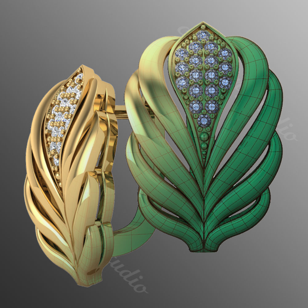 Earrings kt6 3D print model_1