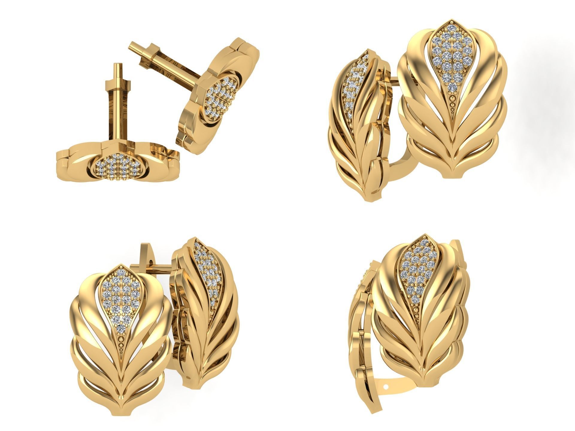 Earrings kt6 3D print model_3