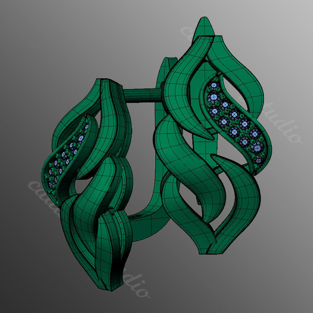 Earrings kt7 3D print model_2