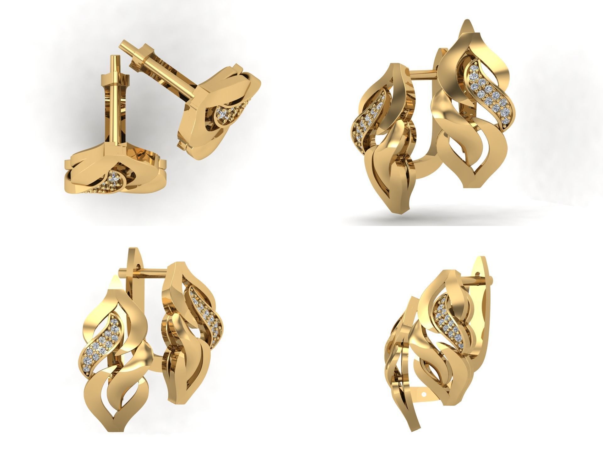 Earrings kt7 3D print model_3