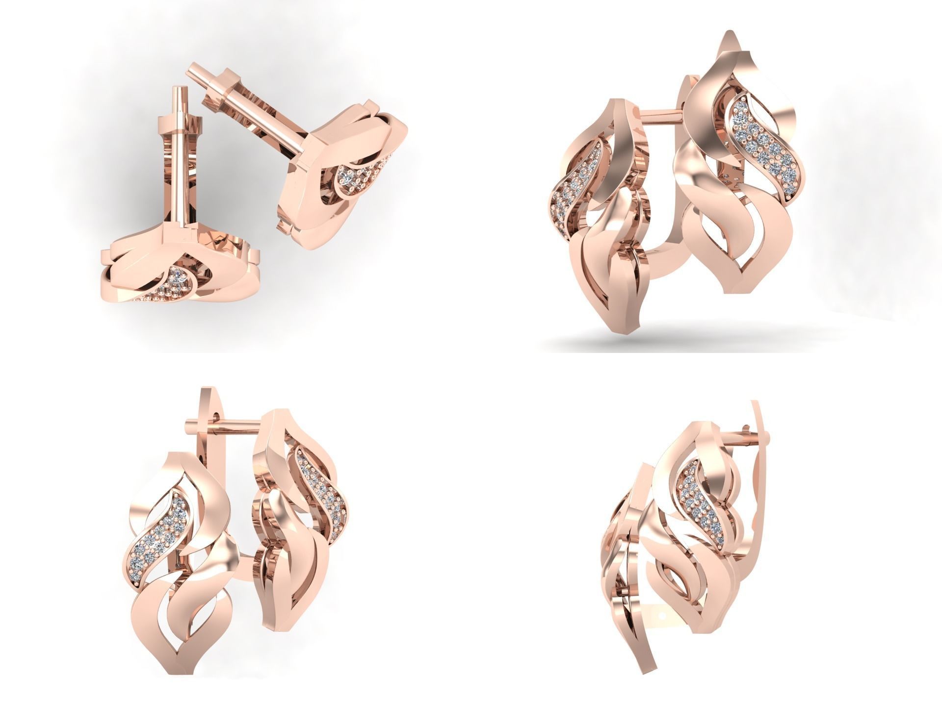 Earrings kt7 3D print model_5