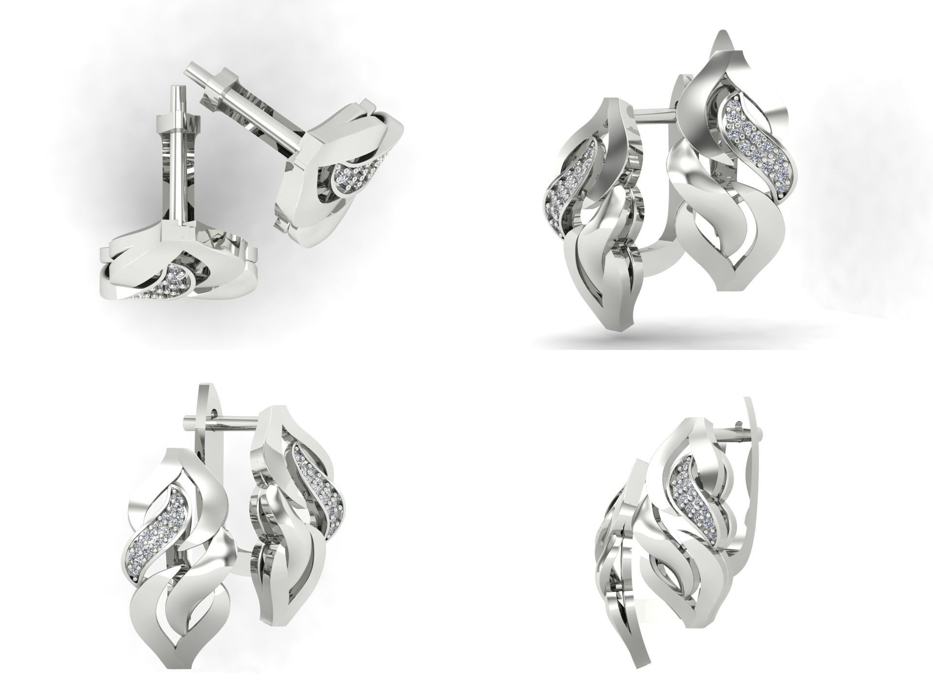 Earrings kt7 3D print model_4