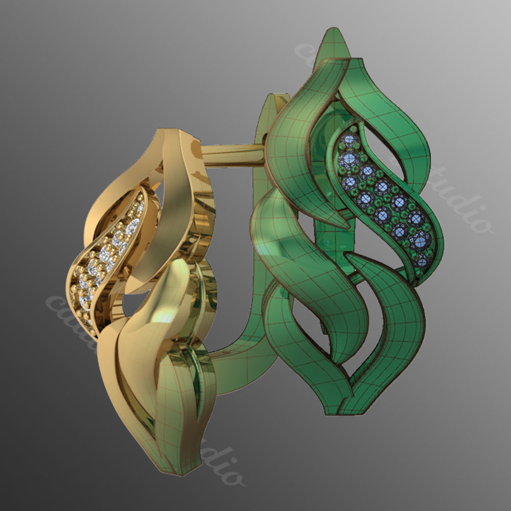 Earrings kt7 3D print model_1