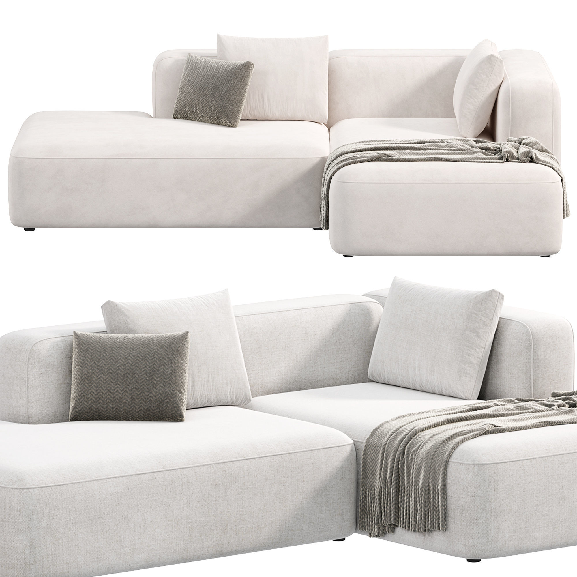 BASECAMP CHAISELOUNGE left Modular Sofa by makenordic 3 3D model_2