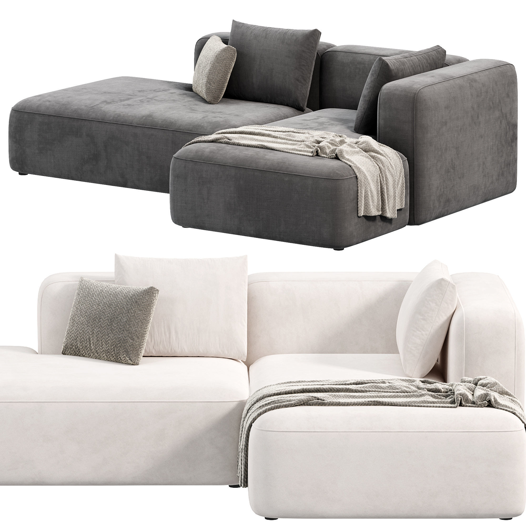 BASECAMP CHAISELOUNGE left Modular Sofa by makenordic 3 3D model_1