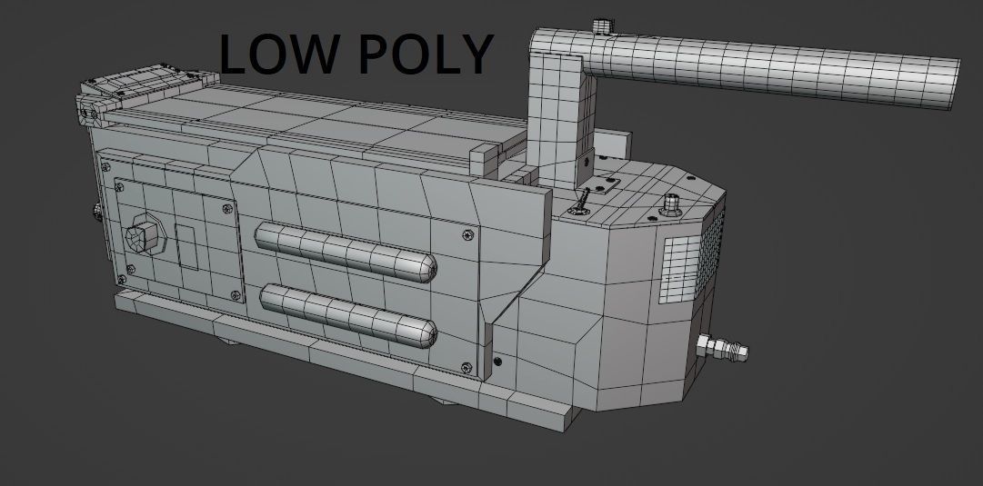 Ghostbuster Trap High Poly and Low Poly Low-poly 3D model_23