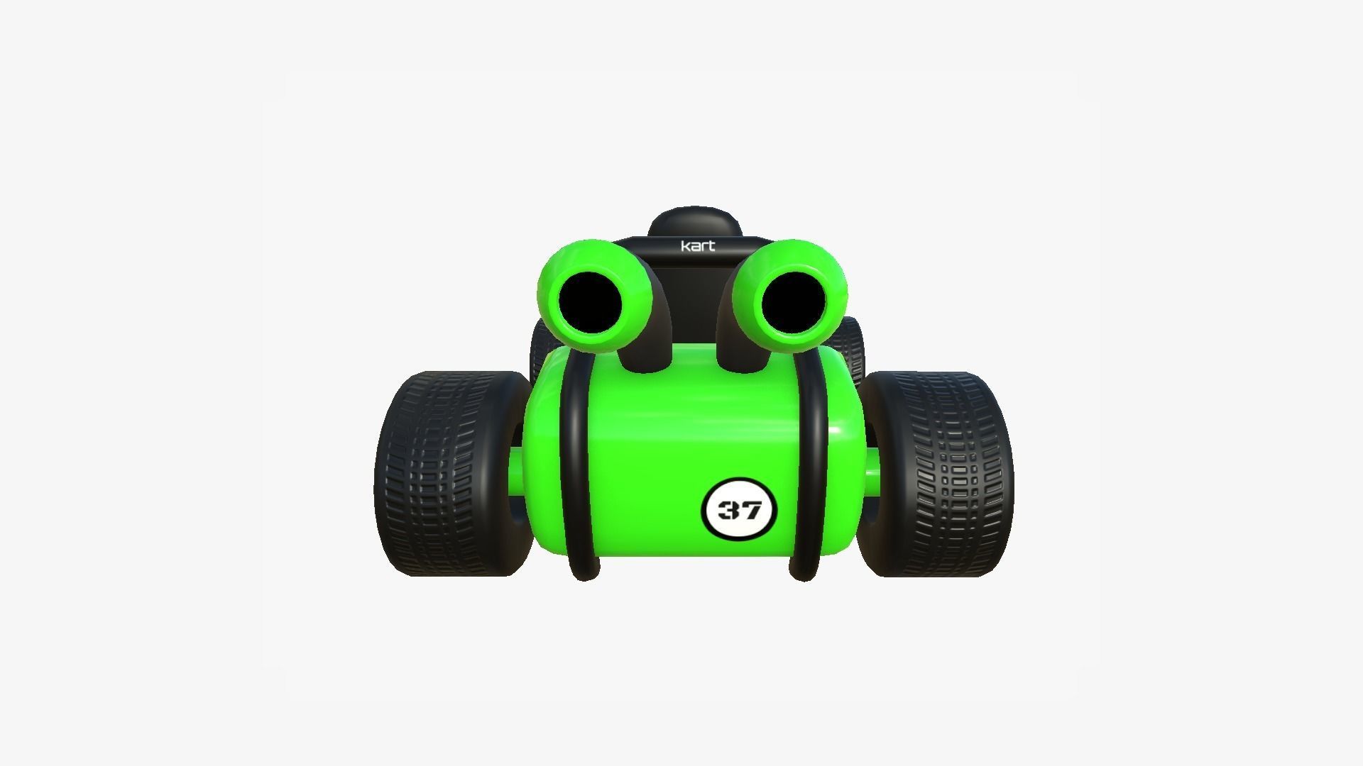 Cartoon Kart G03 Green - Vehicle Racing Design Low-poly 3D model_3