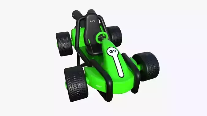 Cartoon Kart G03 Green - Vehicle Racing Design Low-poly 3D model