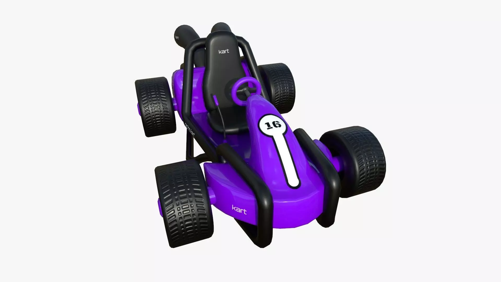 Cartoon Kart G04 Purple - Vehicle Racing Design Low-poly 3D model_0