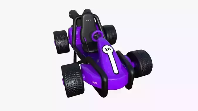 Cartoon Kart G04 Purple - Vehicle Racing Design Low-poly 3D model