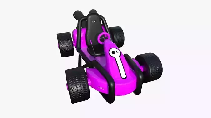 Cartoon Kart G05 Pink - Vehicle Racing Design Low-poly 3D model
