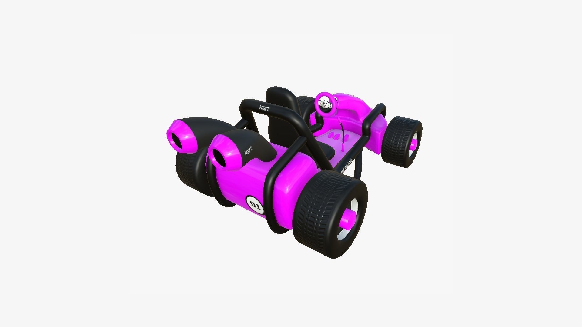 Cartoon Kart G05 Pink - Vehicle Racing Design Low-poly 3D model_2