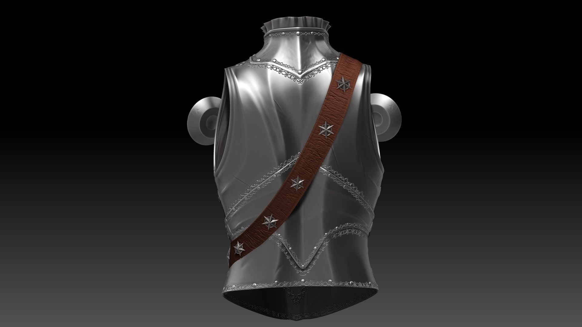 Female Knight Upper Chest Armor Sculpt Project 3D model_5