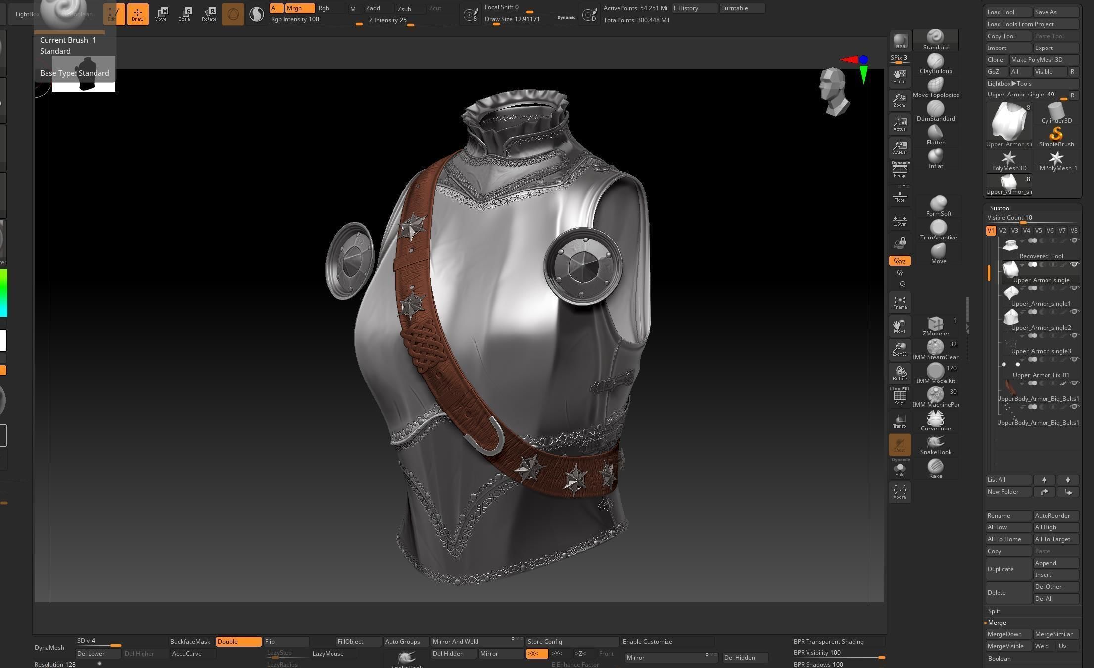 Female Knight Upper Chest Armor Sculpt Project 3D model_7
